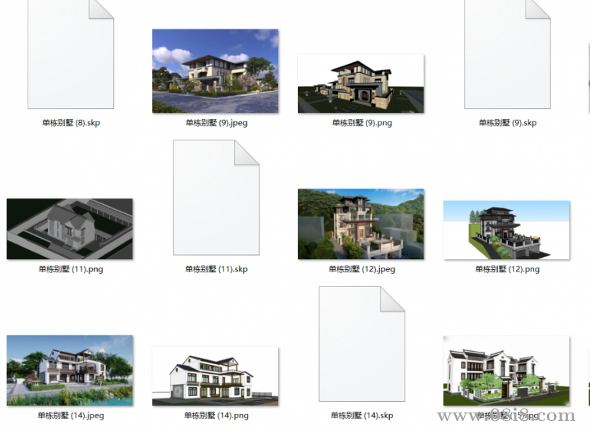 多套民宿別墅 SU模型及CAD圖紙分享