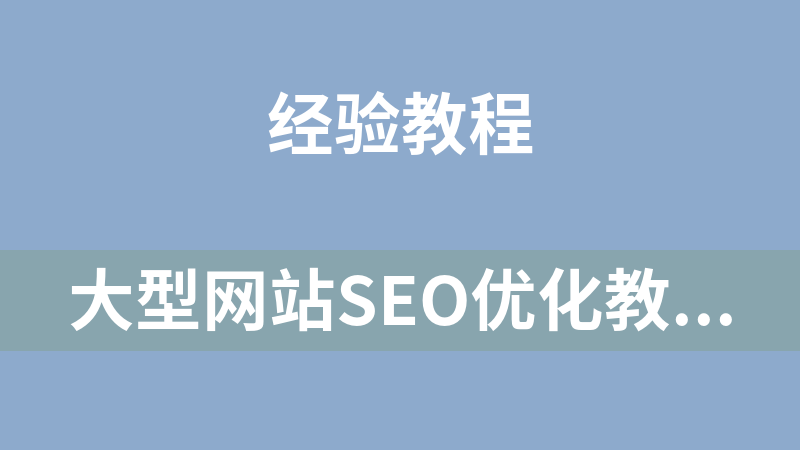 點(diǎn)擊放大 大型網(wǎng)站SEO優(yōu)化教程 23個(gè)文檔全程SEO指導(dǎo)