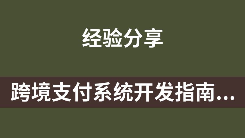 跨境支付系統開發指南：新興市場技術解決方案