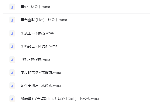 點擊放大 林俊杰歌曲專輯194首