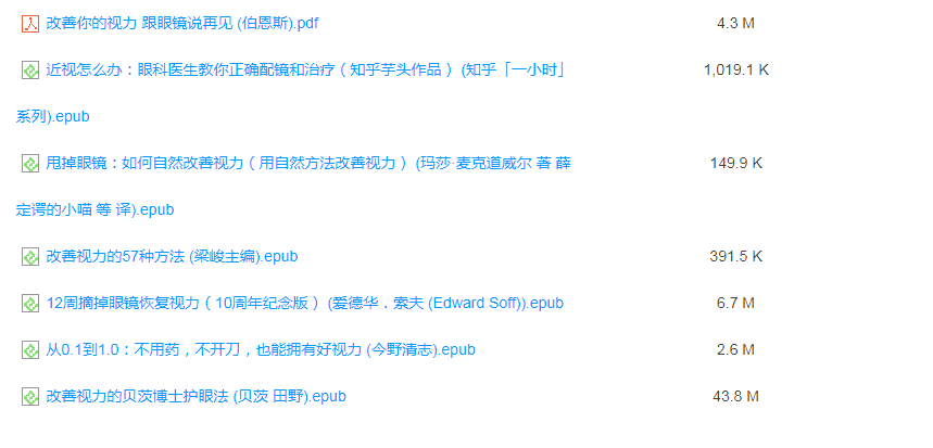 近視防治相關(guān)電子書7本