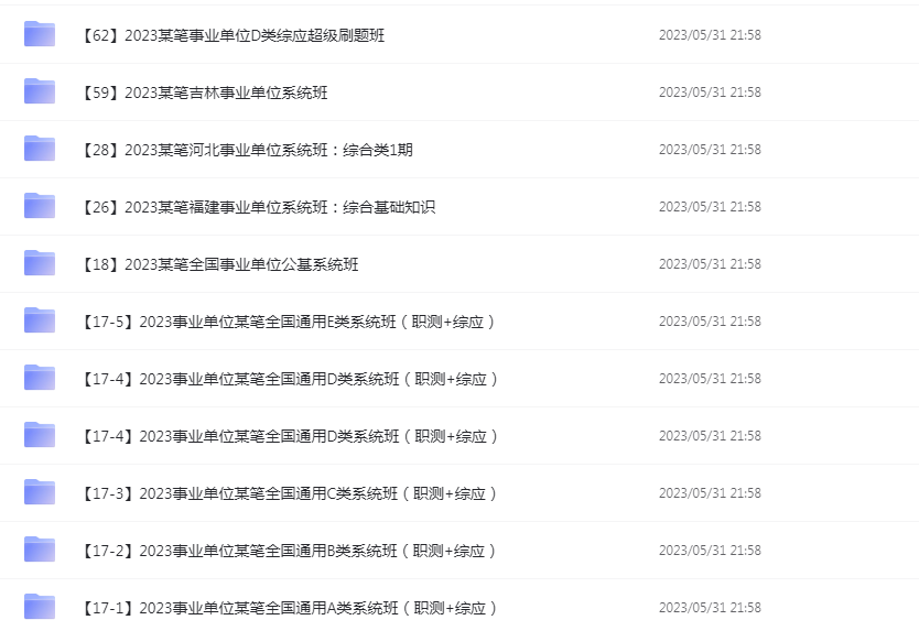 點(diǎn)擊放大 2023事業(yè)編考試機(jī)構(gòu)課合集(有全國通用的和按省分類的)