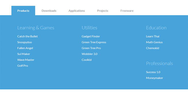 jQuery寬屏通欄下拉菜單導航代碼