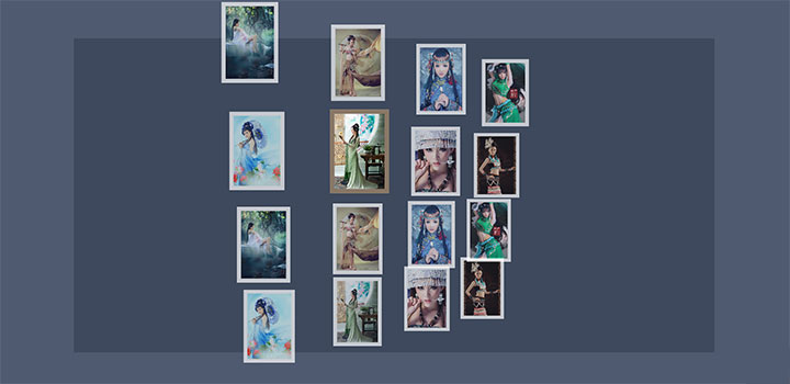 jQuery 3D立體視覺響應式圖片墻動畫特效