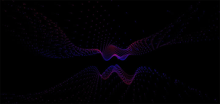 HTML5 Canvas彩色粒子絲帶飄動動畫特效