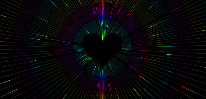 html5 canvas線條照射愛心發光動畫特效