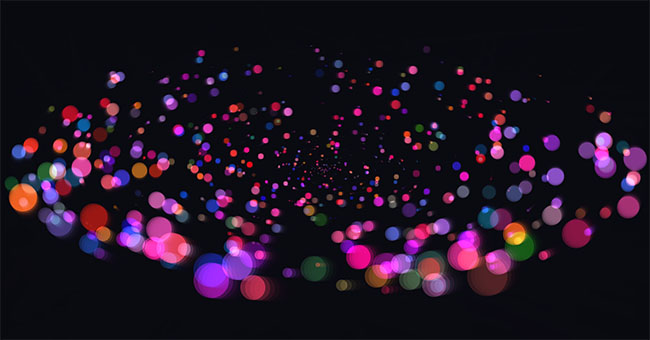 HTML5 Canvas夢幻炫彩粒子旋轉動畫特效