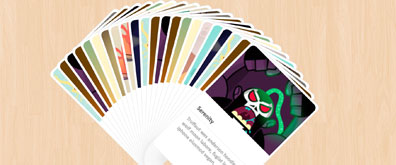 多種圖片模擬撲克牌展開折疊動畫效果