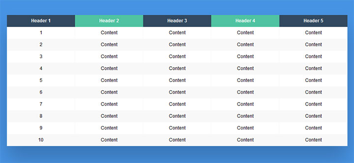 非常美觀的響應式css3表格樣式代碼