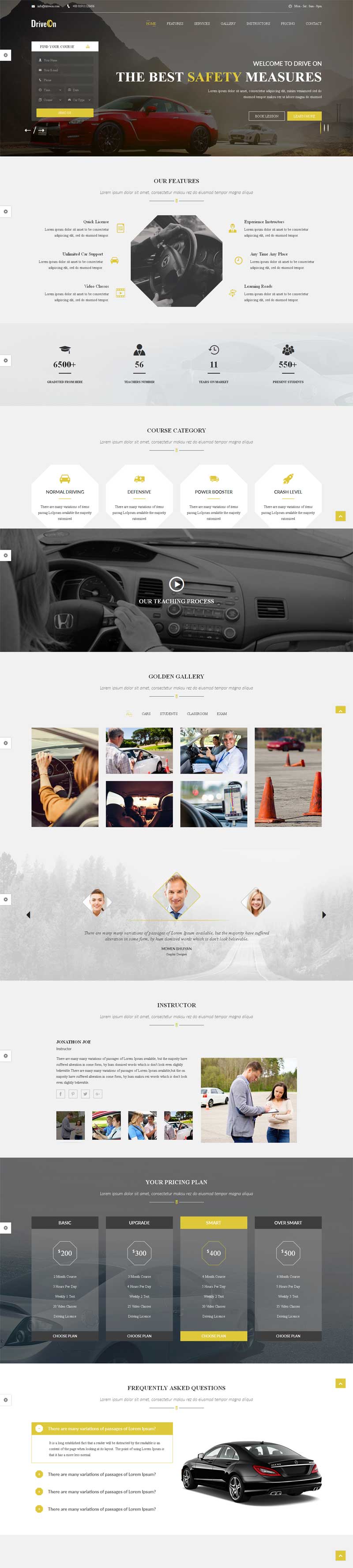 html5預約試駕汽車介紹單頁模板_html單頁模板