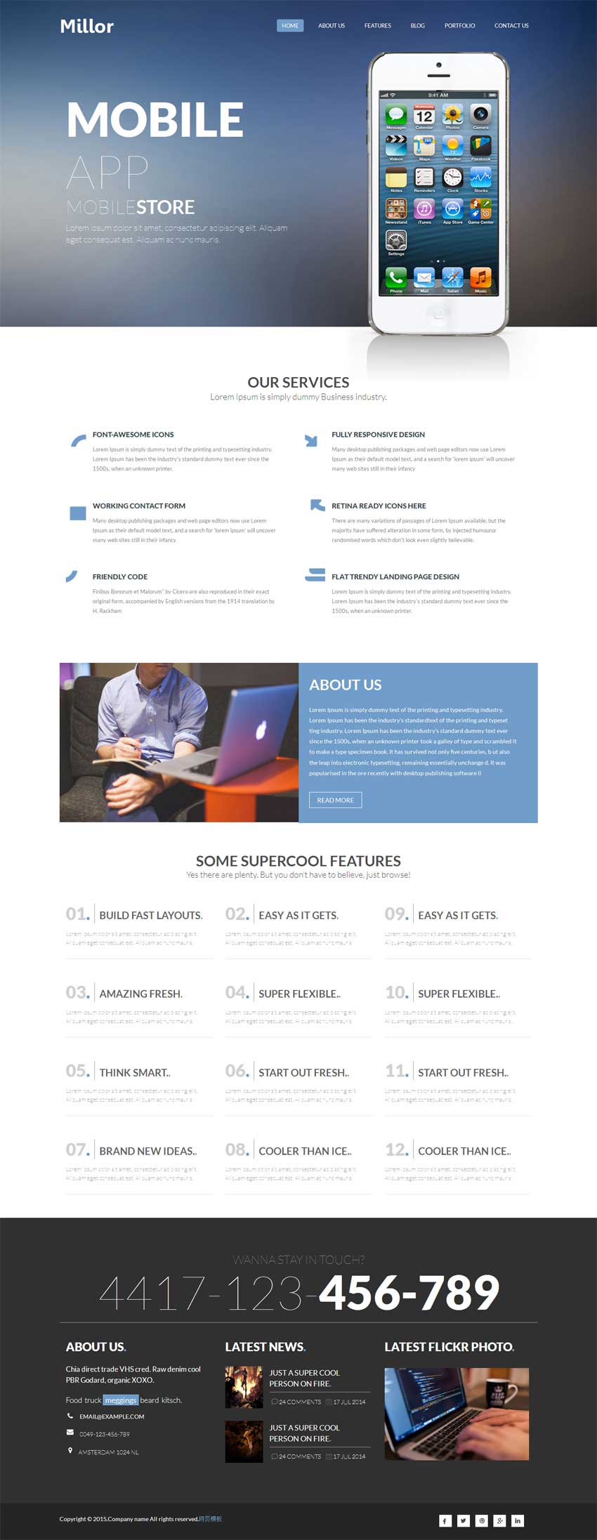 點擊放大 簡潔的響應式蘋果手機app應用軟件網(wǎng)站模板下載_響應式網(wǎng)站模板