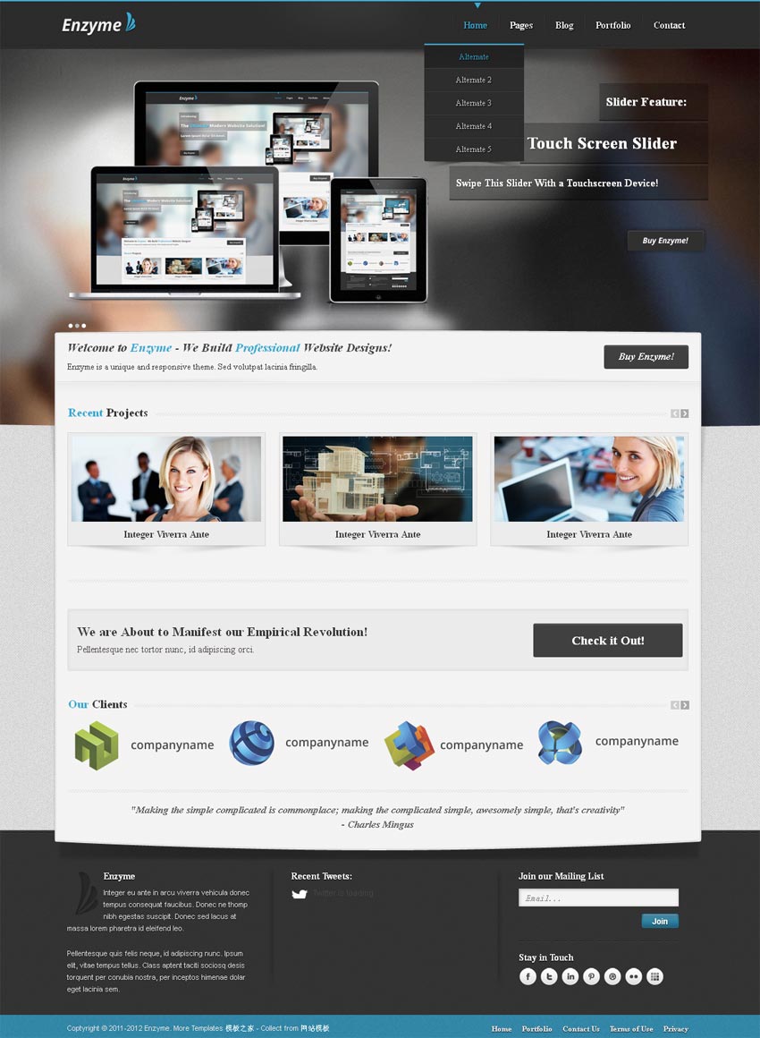 點(diǎn)擊放大 黑色的響應(yīng)式IT商務(wù)網(wǎng)站模板html整站下載_響應(yīng)式網(wǎng)站模板