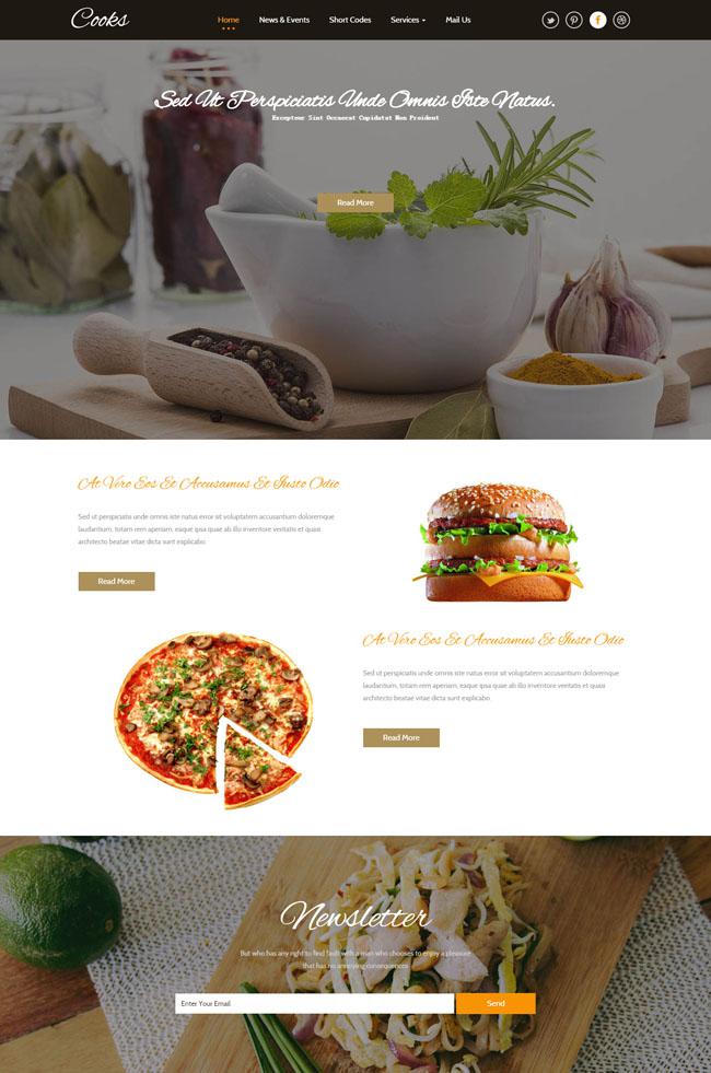 五星級酒店廚師網站模板