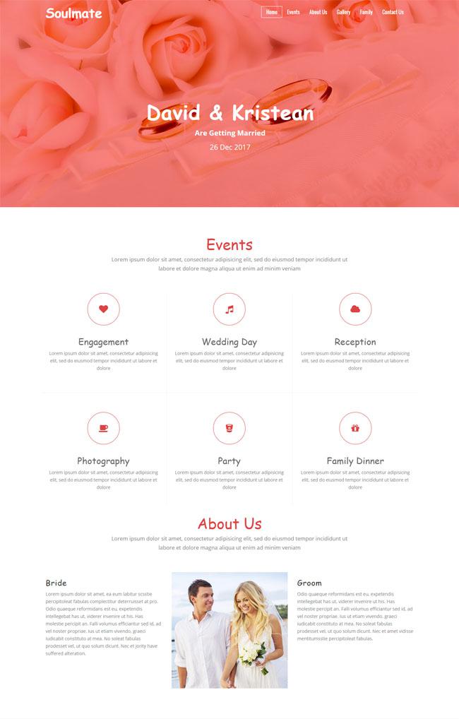 粉紅色浪漫婚紗企業模板