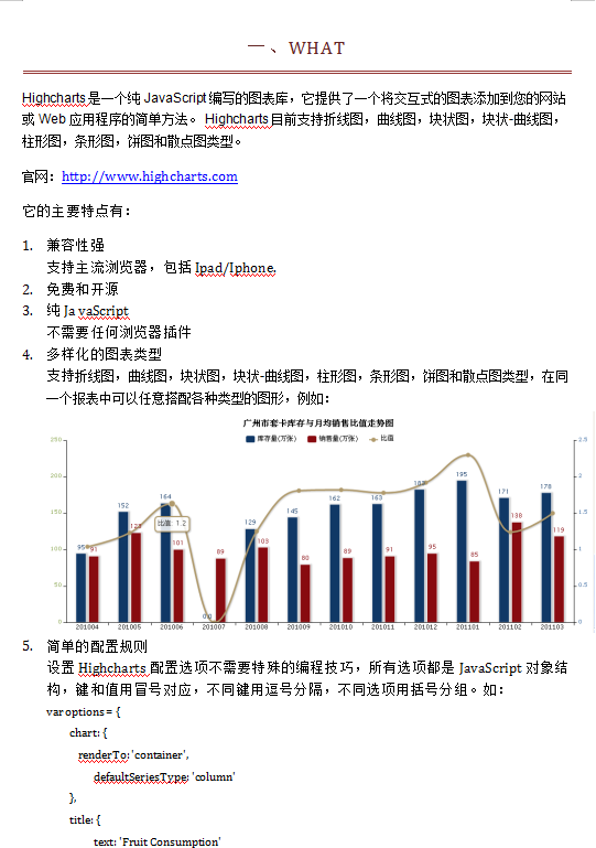 使用Highcharts快速開發報表 中文WORD版_前端開發教程