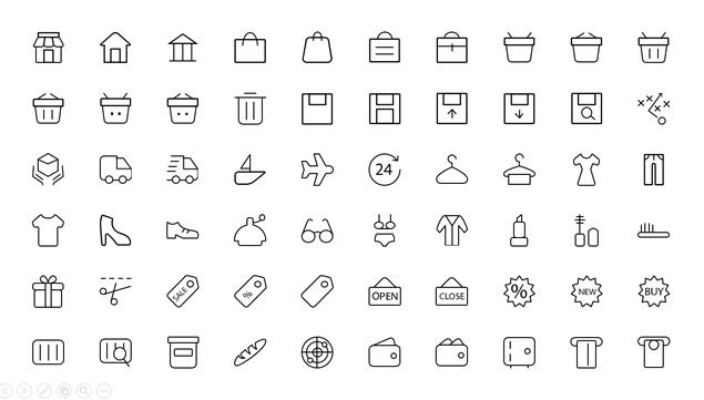 適合多場景應用的19頁單色線性ppt圖標素材