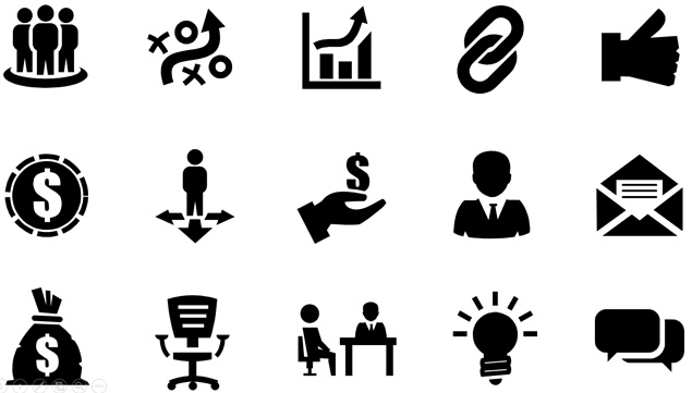 點擊放大 商業(yè)金融類扁平化黑色ppt圖標素材