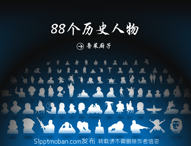 歷史人物剪影ppt素材