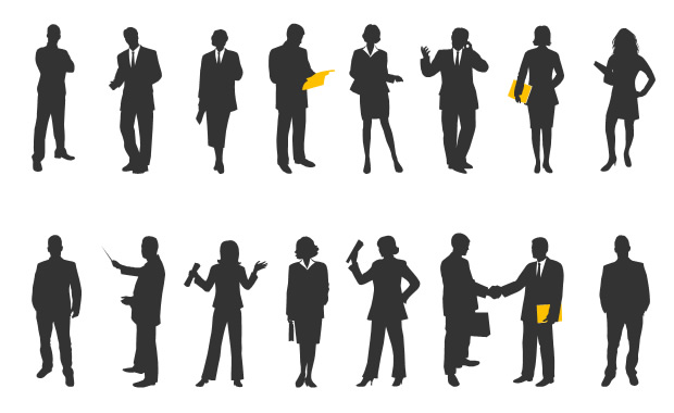 商務職場人物剪影ppt素材