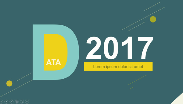 [免費]創意扁平卡通風數據分析匯報通用ppt模板