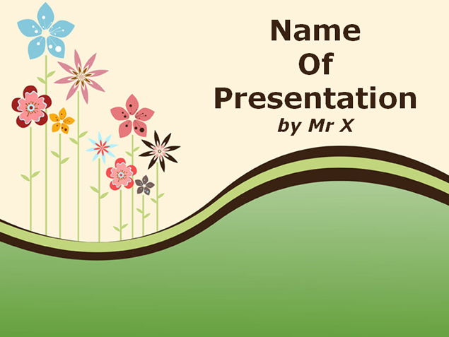 [免費]矢量彩色花朵ppt模板