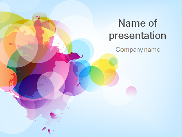 [免費]水彩光圈淡雅藍背景ppt模板