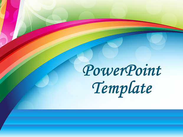 [免費]夢幻光斑氣色彩虹ppt模板